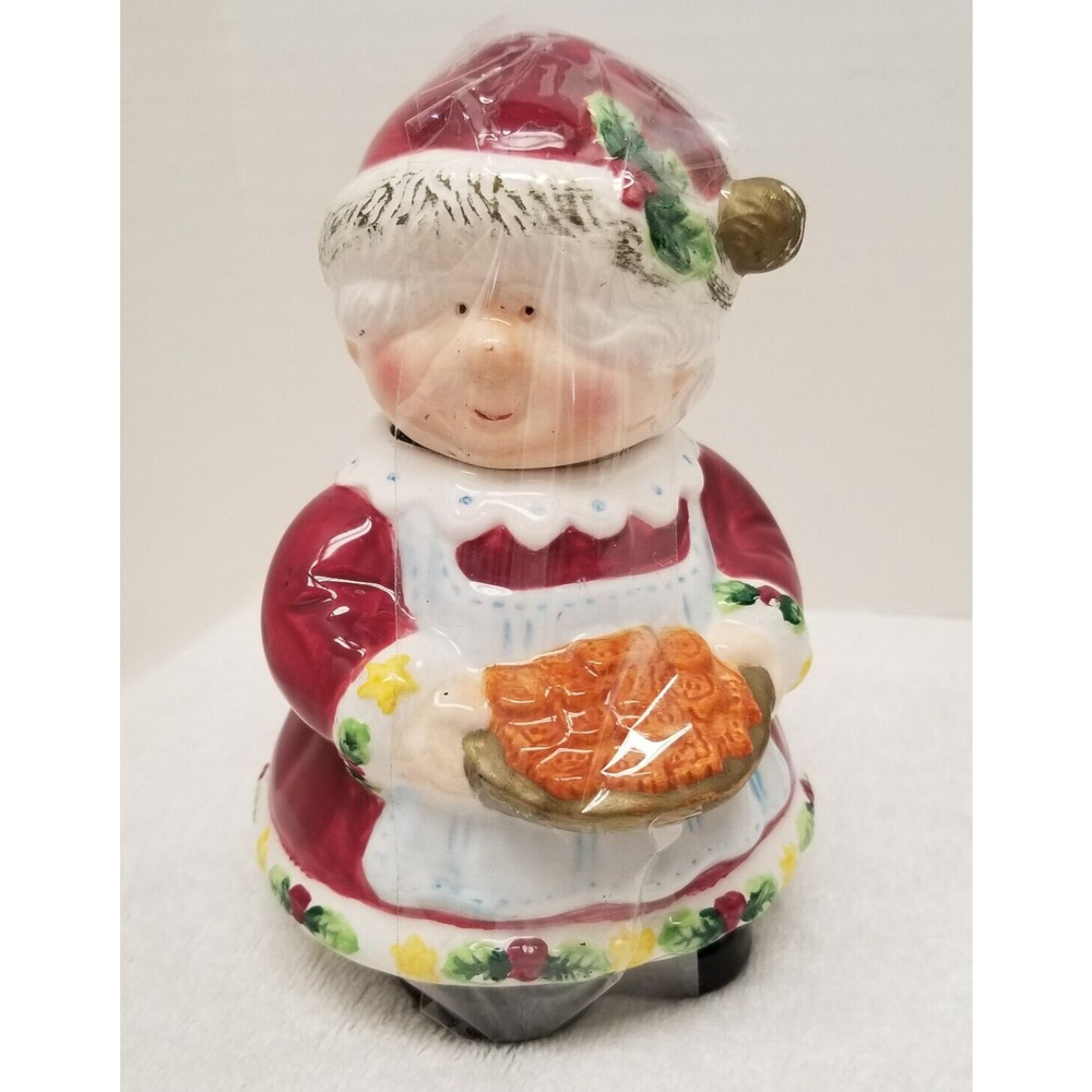 Houston Harvest Gift Products Mrs Claus sugar bowl with lid (replacement) 6" tal